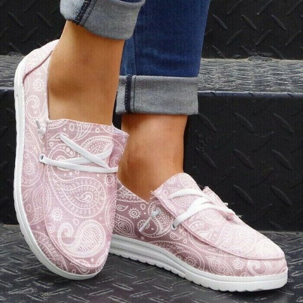 Women's Casual Cashew Flower Canvas Shoes
